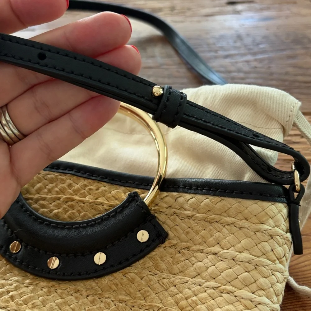 Claudie Pierlot Small Woven Basket Bag With Ring